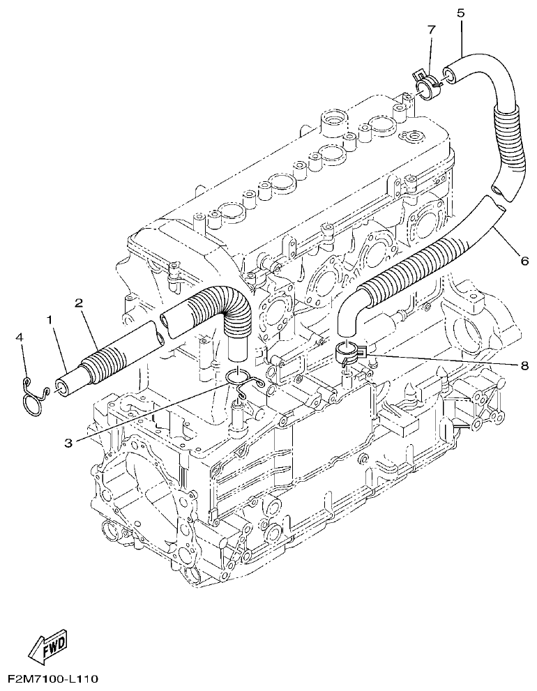 Yamaha F2ML BREATHER OIL parts diagram